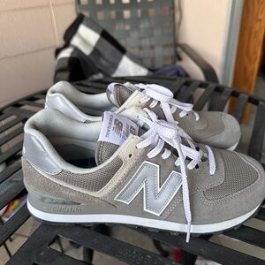 New Balance Classic Gray and White 574s